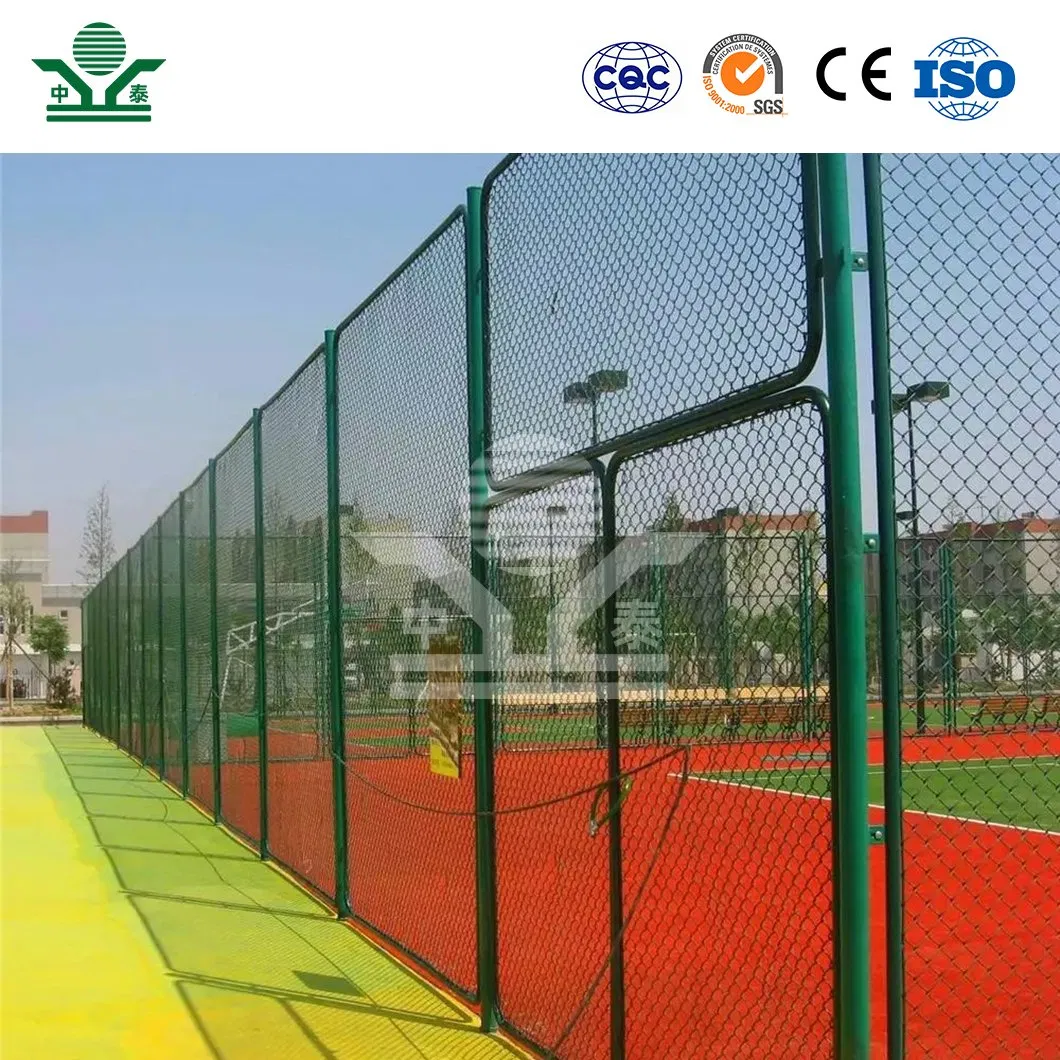Zhongtai Black Metal Chain Link Fence China Manufacturing Vinyl Coated Stadium Chain Link Fence 3.8mm Diameter Stadium Fence