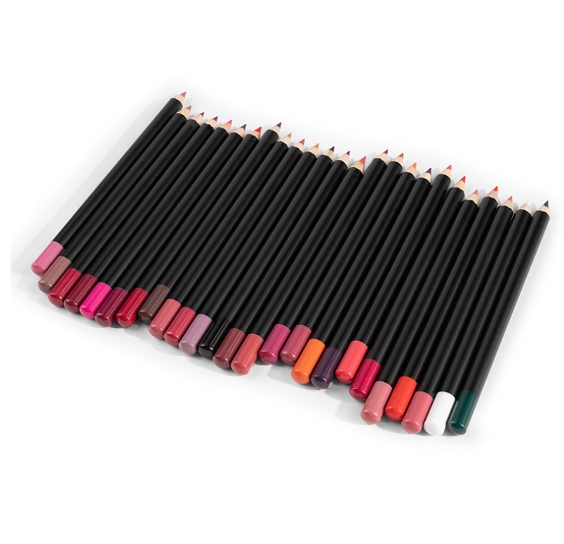 25 Colors Black Pencil Lip Liner Waterproof Wholesale Private Label High Quality Lipliner Pencils