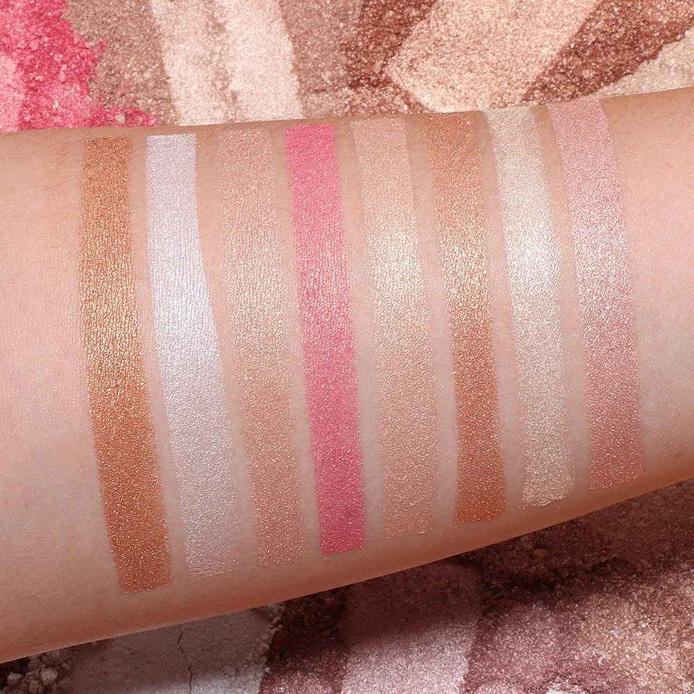 Glitter Contouring Lip Gloss, Cakaila 8 Color Illuminator Lip Gloss Palette, Face Shimmer Brighten Lip Gloss for Women