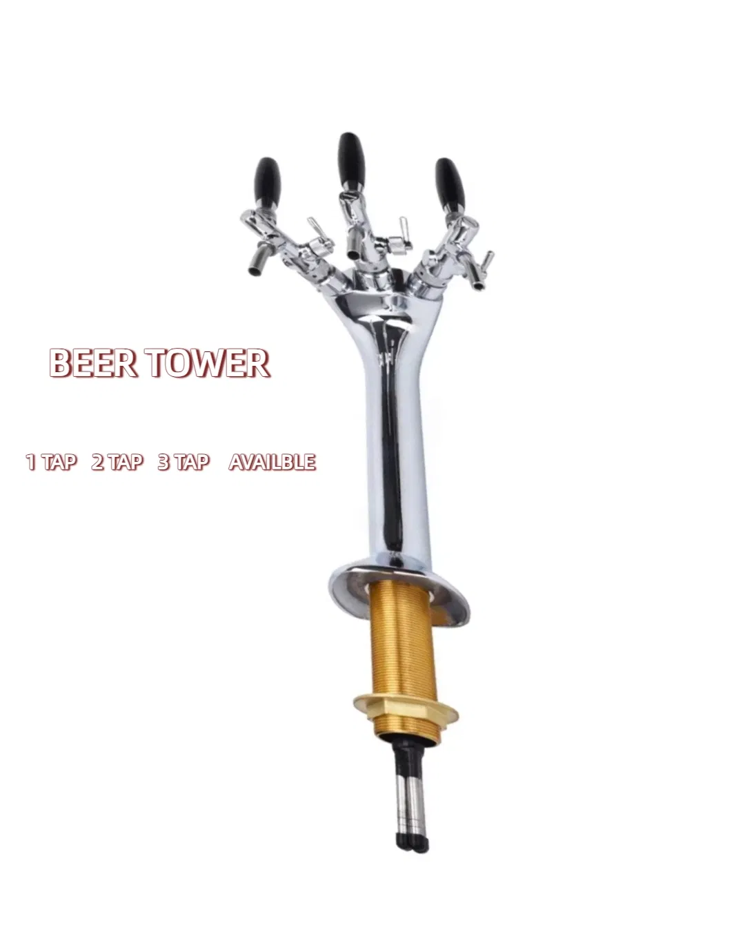 Snake Tower 1 2 3 Tap 1 Cobra Beer Tower with Faucet