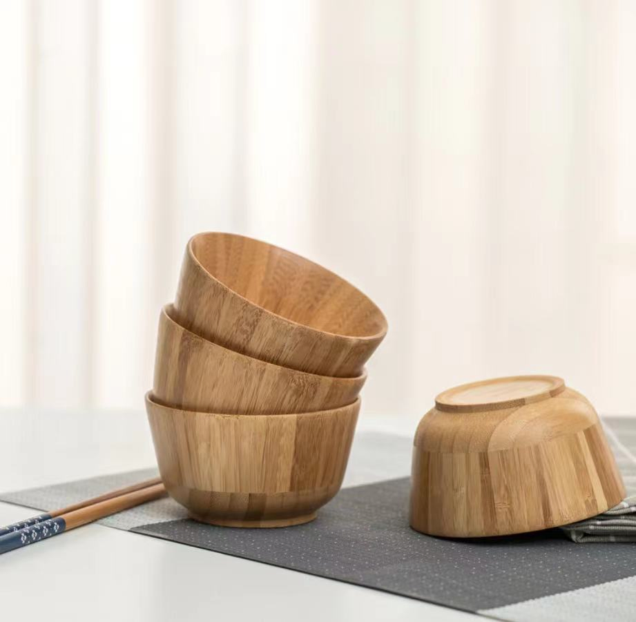 Eco-Friendly Bamboo Bowl Bamboo Wood Cutlery Anti-Drop