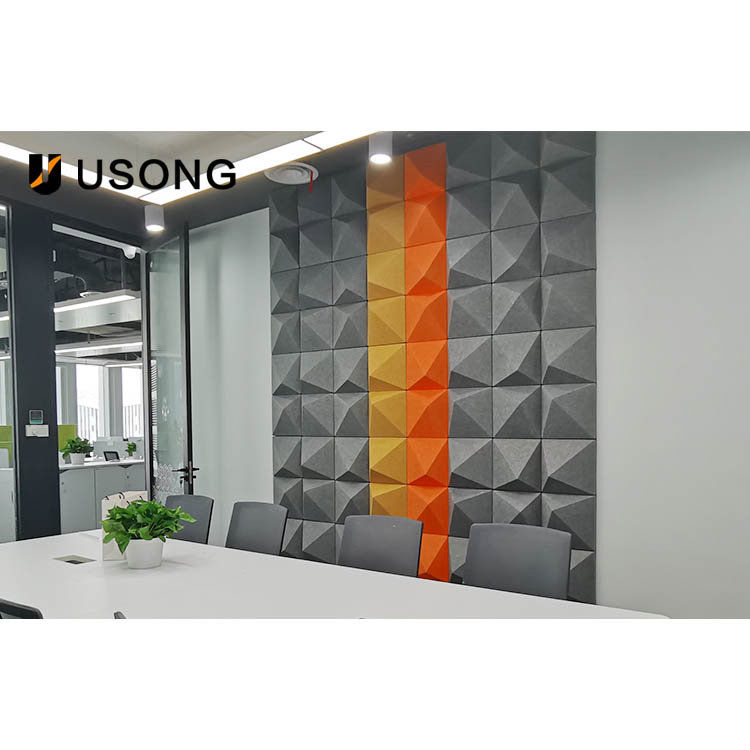 Factory Wholesale Custom Home Theater 3dwall Panel Decorative Pet Felt Sound-Absorbing Panel