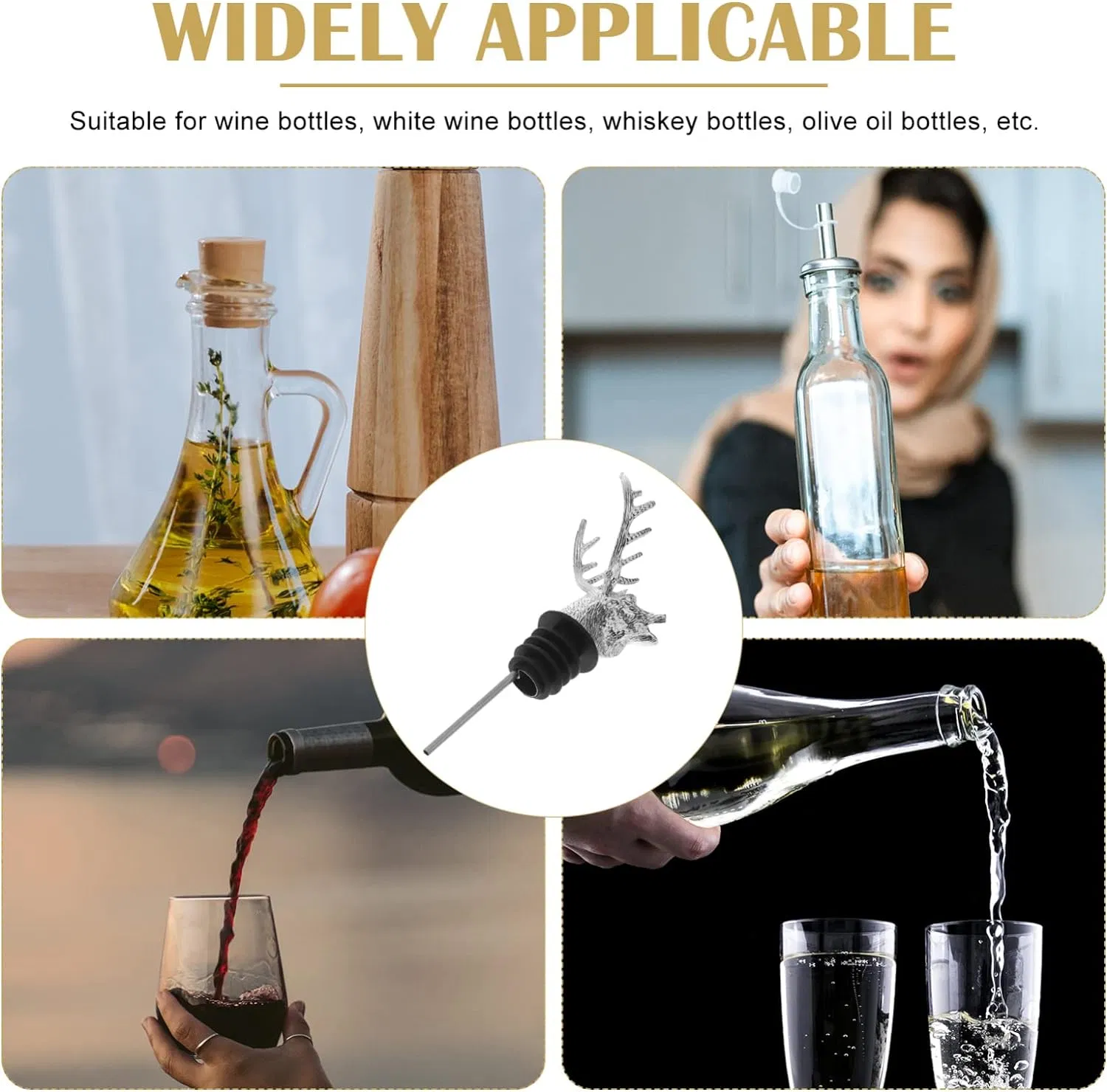 Metal Deer Design Portable Bottle Red Wine Pourer