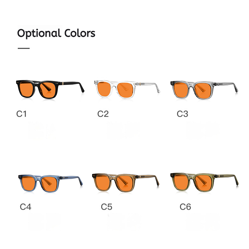 High Quality New Retro Tr90 Optical Frame Men's 2026 Optical Glasses Red Orange Cr39 Lenses Custom Anti-Blue Light Eyeglass