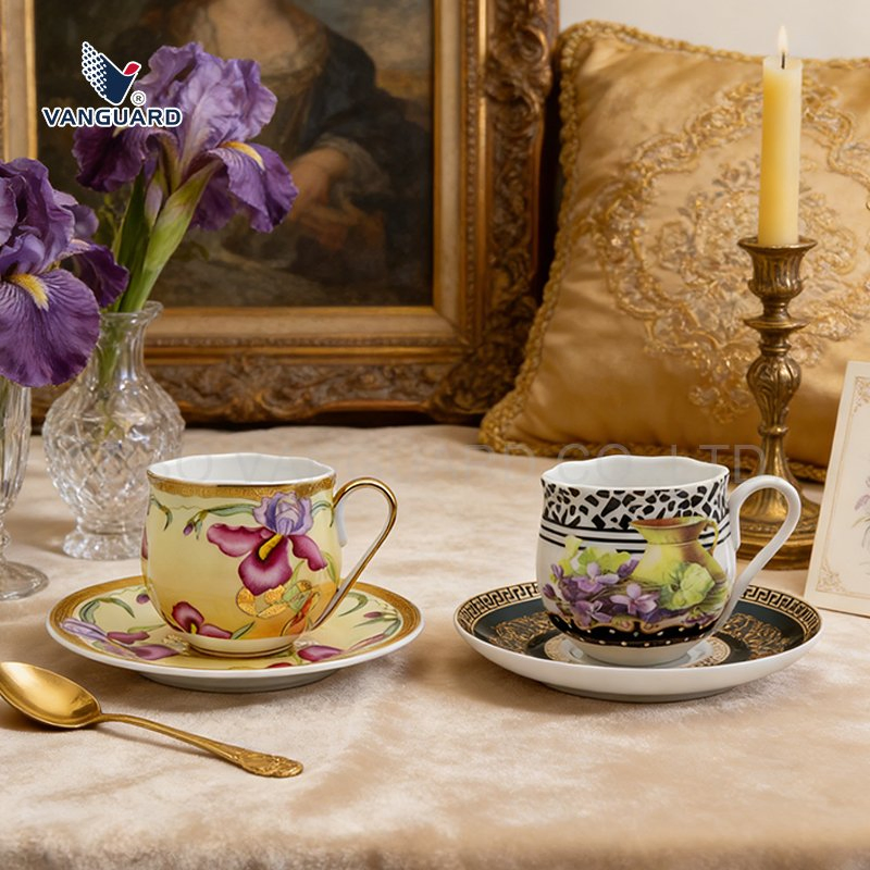 Набор чашек с блюдцами из фарфора