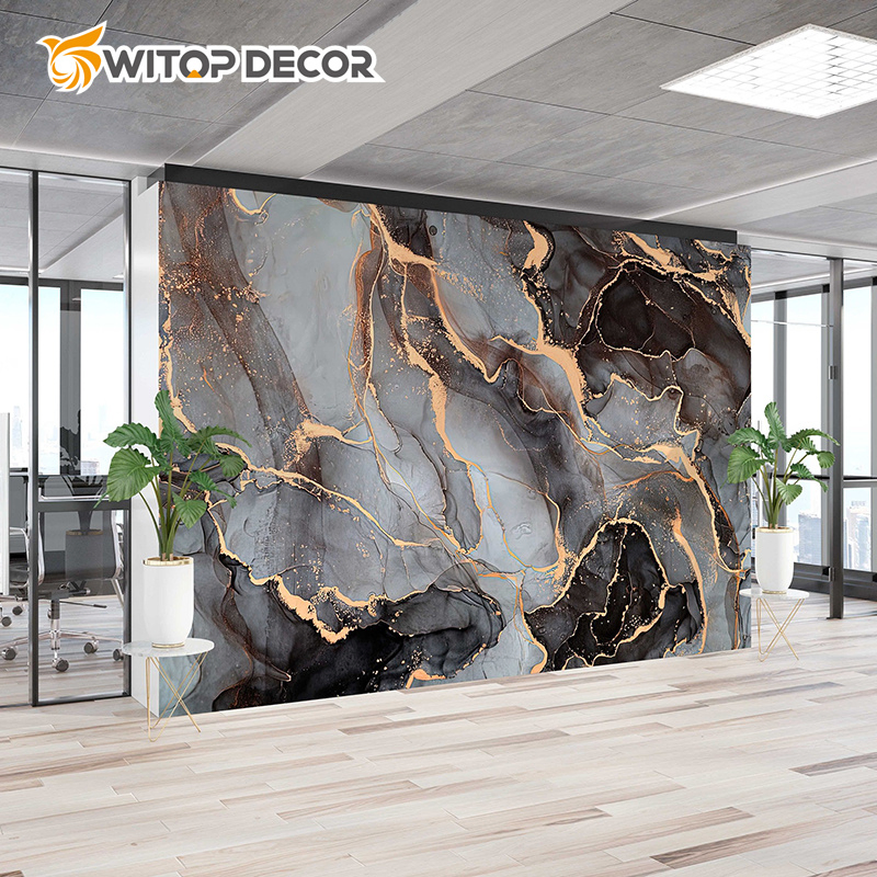 High Luxury Brown PVC Marble Sheet Wallpaper Living Room