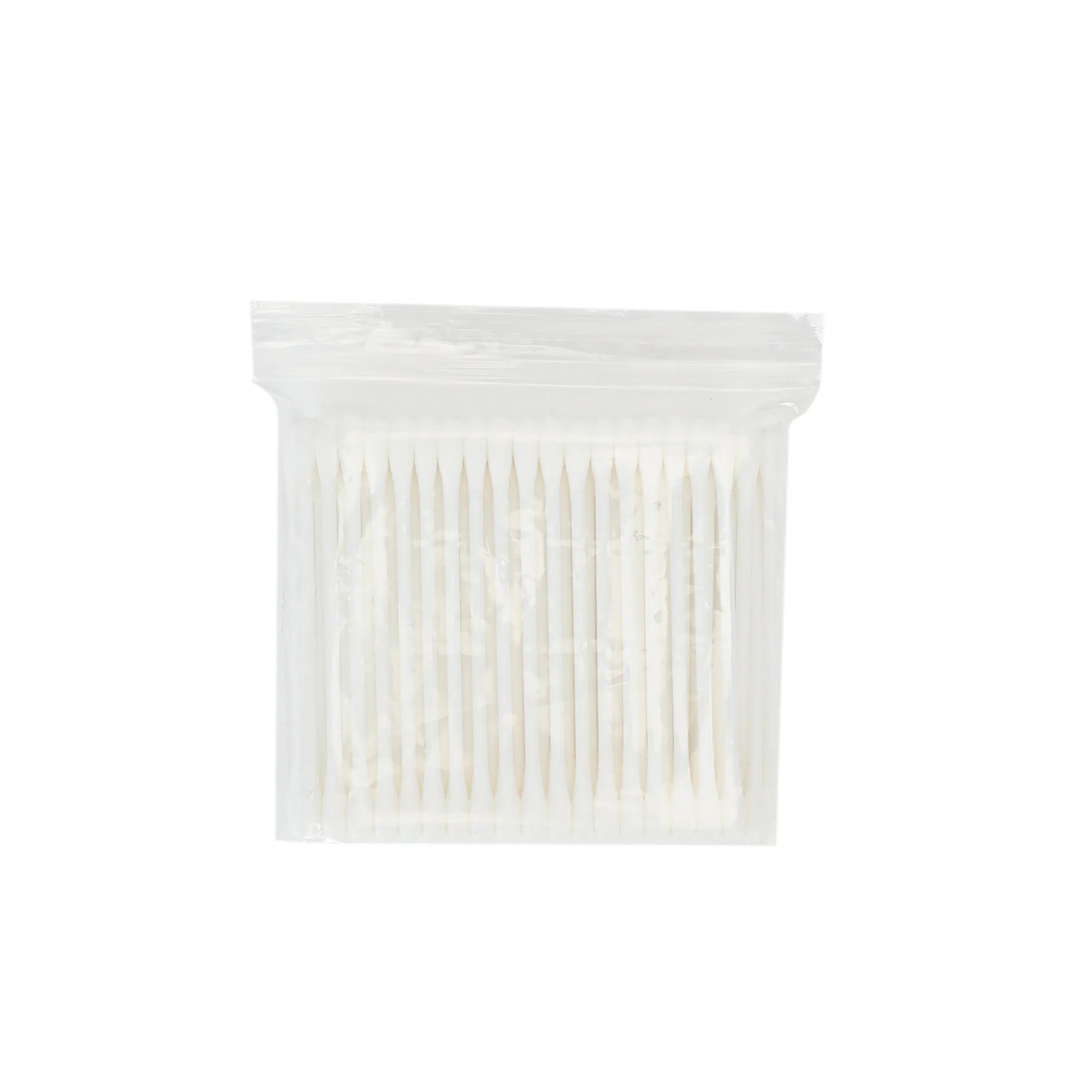 Eco Friendly Hot Selling OEM 100PCS Cotton Swab Plastic Stick Cotton Buds with PE Zip Bag