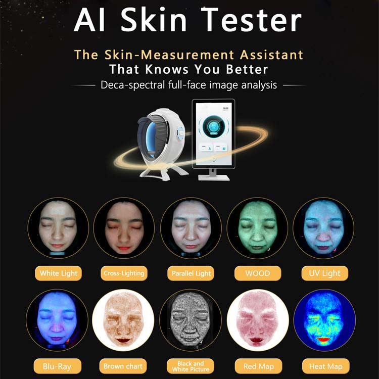 Professional Skin Analysis Machine Pore Detector Skin Scanner Facial Skin Tester Ai Skin Analyzer