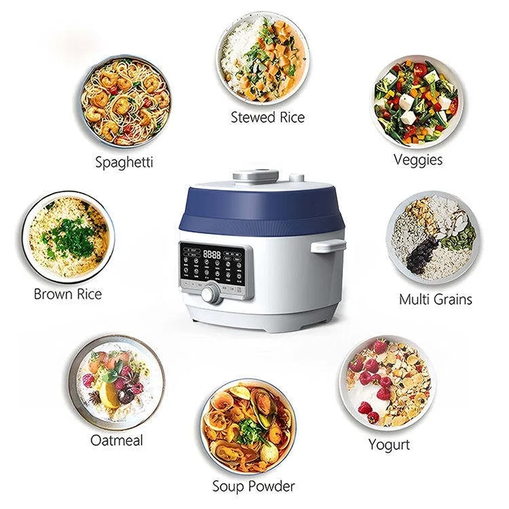 Intelligent Reservation Rice Cooker with Steaming Pot for Household Use