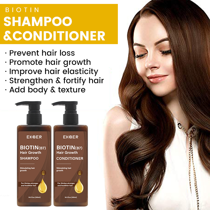 Hot Selling 100% Natural Extract Hair Care Product Anti Hair Loss Hair Growth Moisturizing Biotin Hair Shampoo & Conditioner