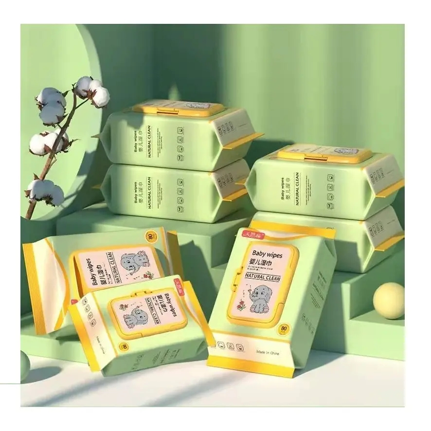 Natural Cotton Factory Price Low MOQ Wholesale Cleansing 80PCS Baby Wipes