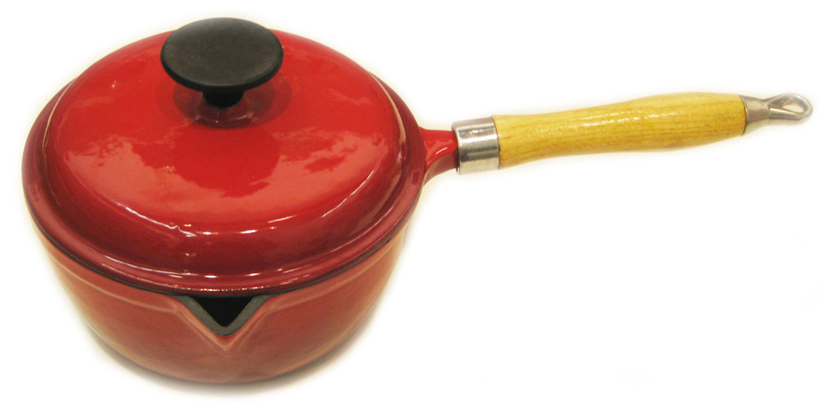 Orange Color Cast Iron Enamel Nonstick Saucepan