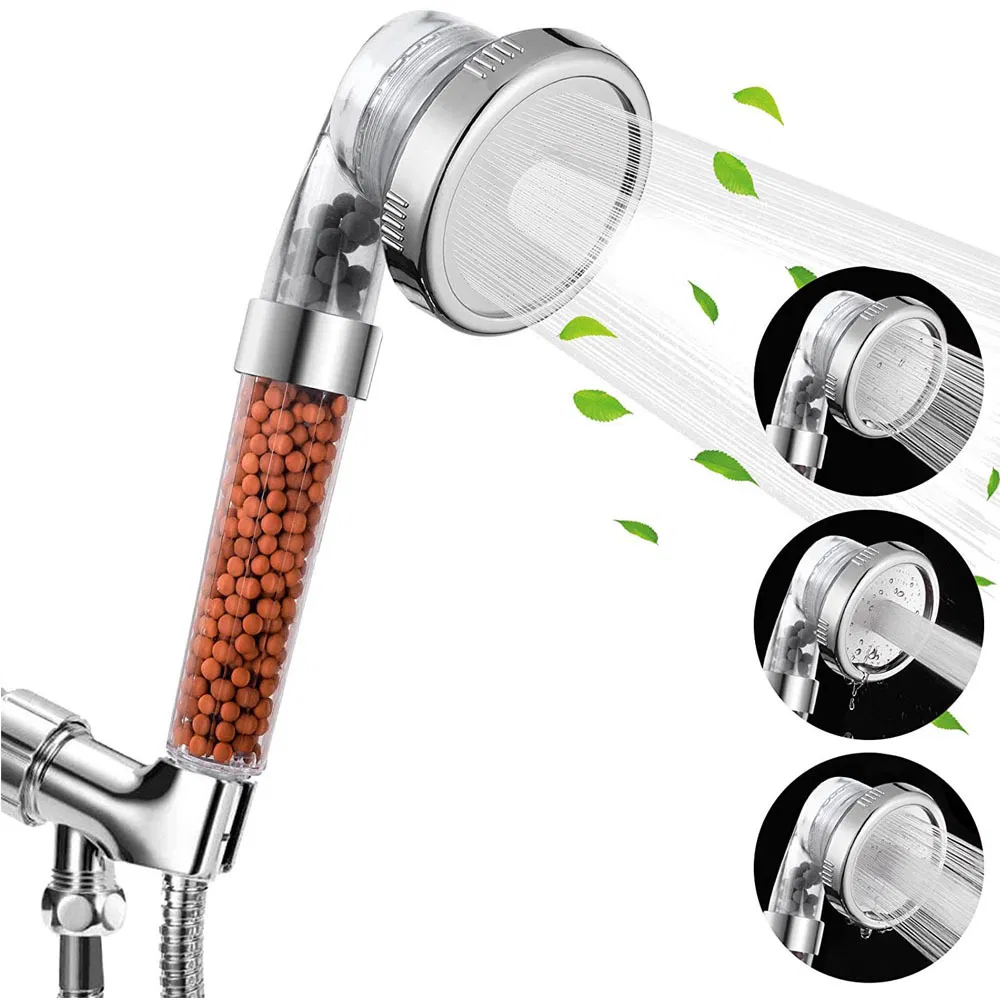 High Pressure Handheld Ion Filter Shower 3 Spray Patterns