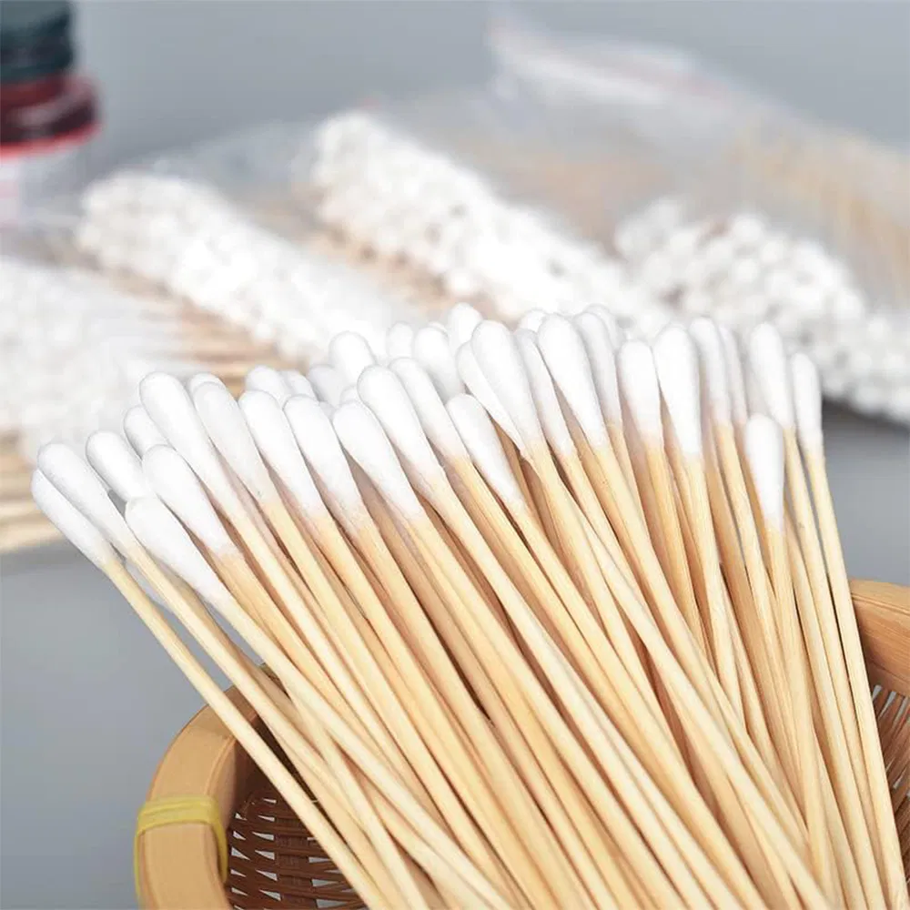 Wholesale Bulk Logo Customizable Q Tips Biodegradable Wooden Bamboo Cotton Buds