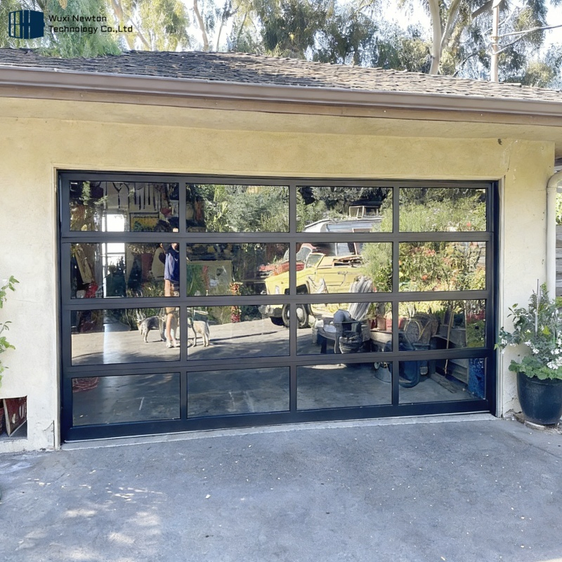 Factory Price Space-Saving Aluminum Stake Glass Garage Door for Modern Villa