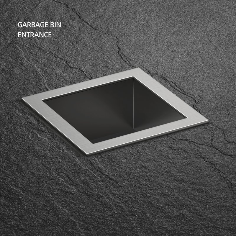 Space Saving Home Commercial Use 304 Stainless Steel Square Trash Can Cover Countertop Cover