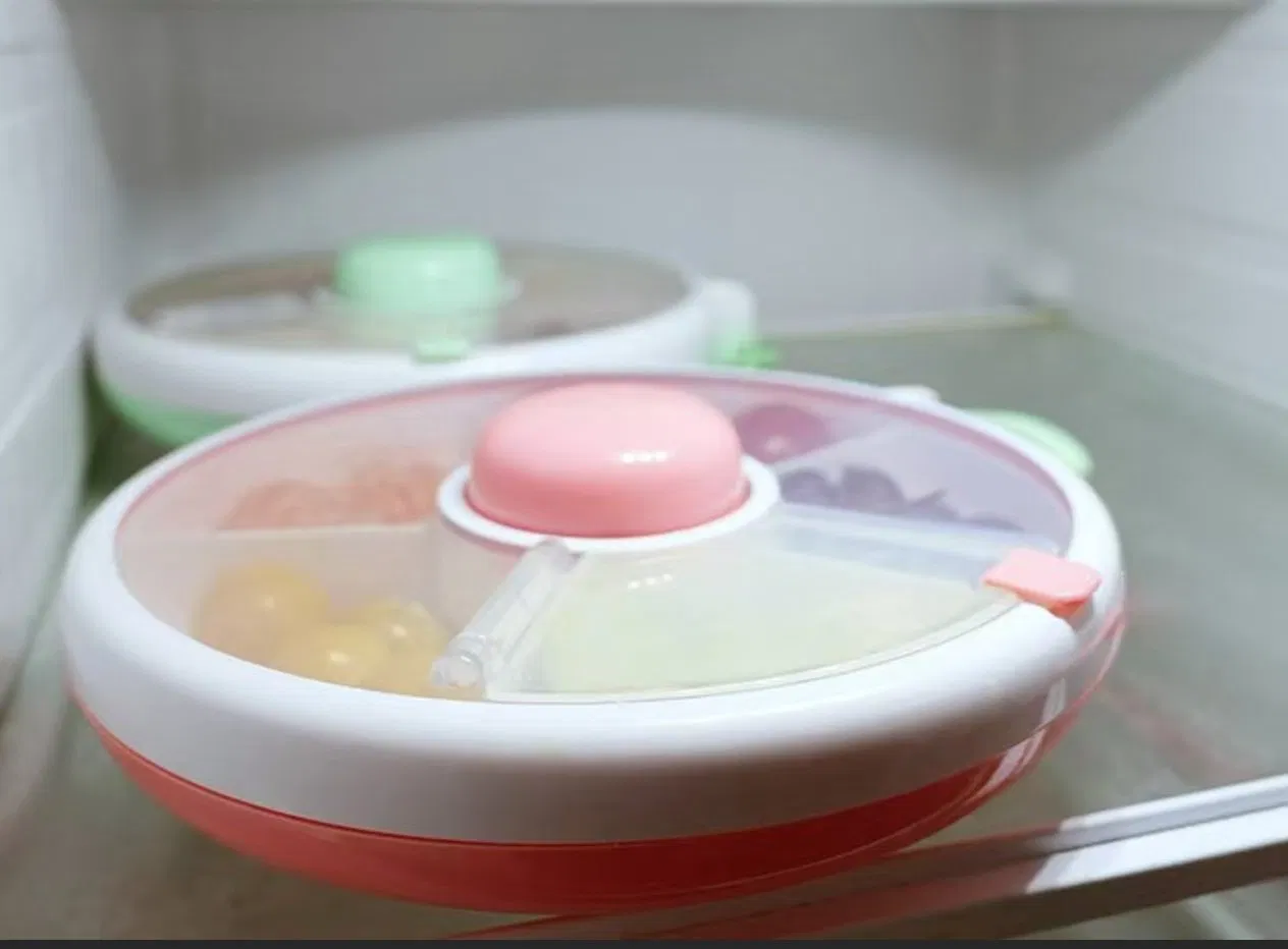 ABS Material Plastic Easy Taking Baby Snack Round Box