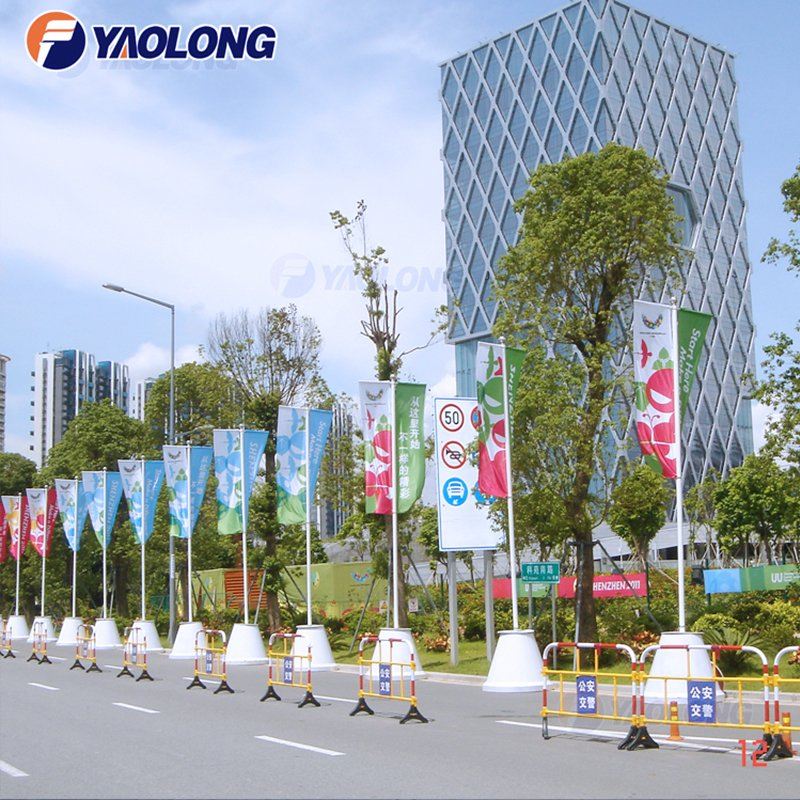 Customized AISI 304/304L/316L or Aluminum Metal Banner Flag Pole Standing Outdoor
