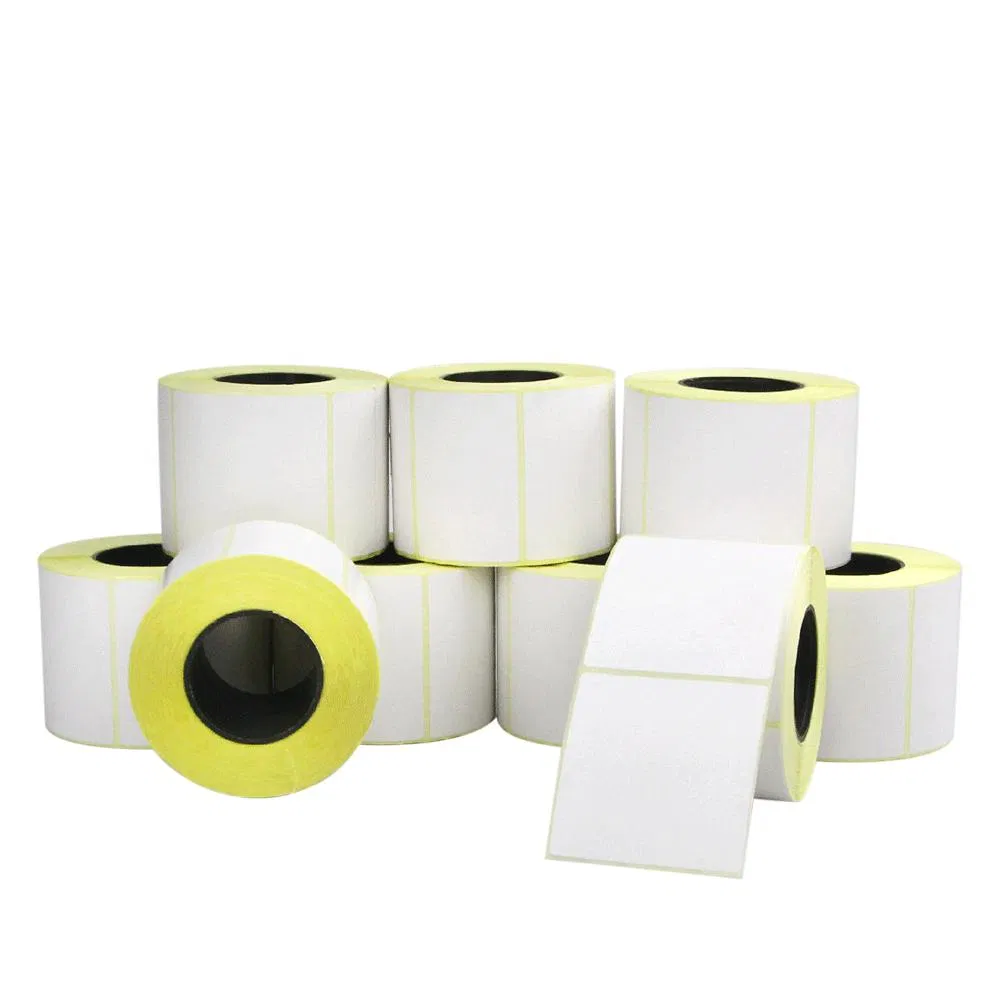 Thermal Blank Self-Adhesive Label with Yellow Release Liner for Qr Bar Code