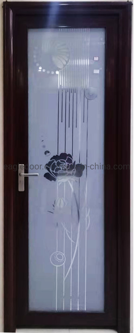 Алюминиевая стеклянная дверь для ванной EA-2080, черная рама