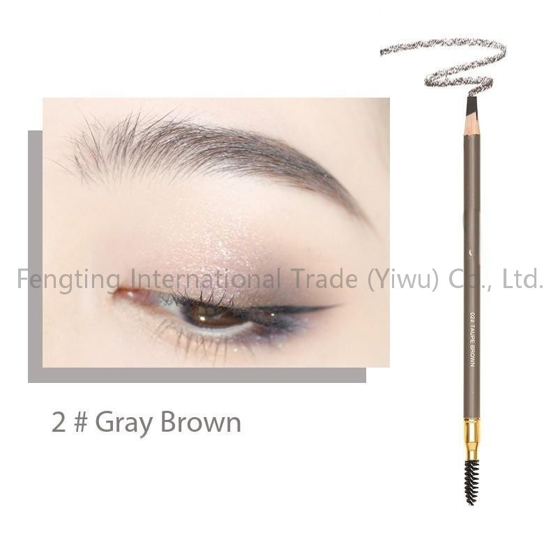 Custom Logo Newest OEM Private Label Double Headed Dark Brown Durable Wood Eyebrow Pencil New Ultra-Fine Waterproof Long-Lasting Eyebrow Pencil