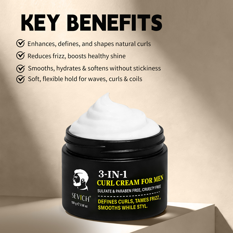 Sevich Hair Styling Curl Defining Cream Men Custom Logo Natural Fruit Extract Curl Cream for Frizzy Moisture Hair Care