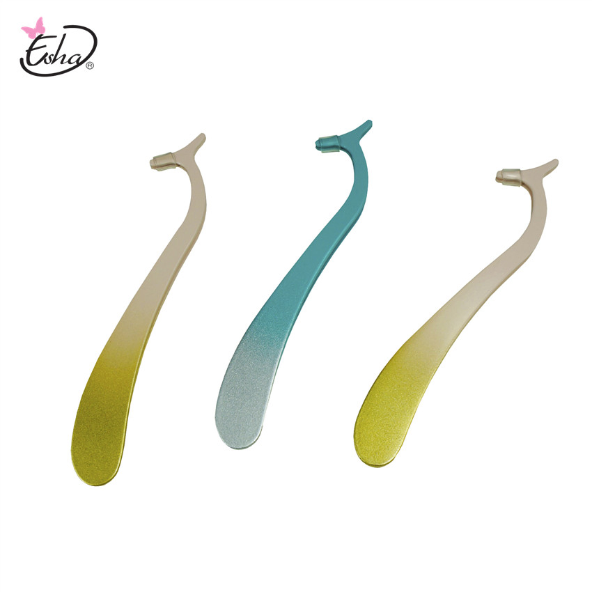 Multifunctional Rounded Eyelash Eyebrow Tweezers Stainless Steel Slanted Applicator Eyelashes Applicator