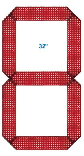RoHS Approved 32 Inch Assembly 7 Segment LED Display with Waterproof for Outdoor or Semi-Outdoor Application
