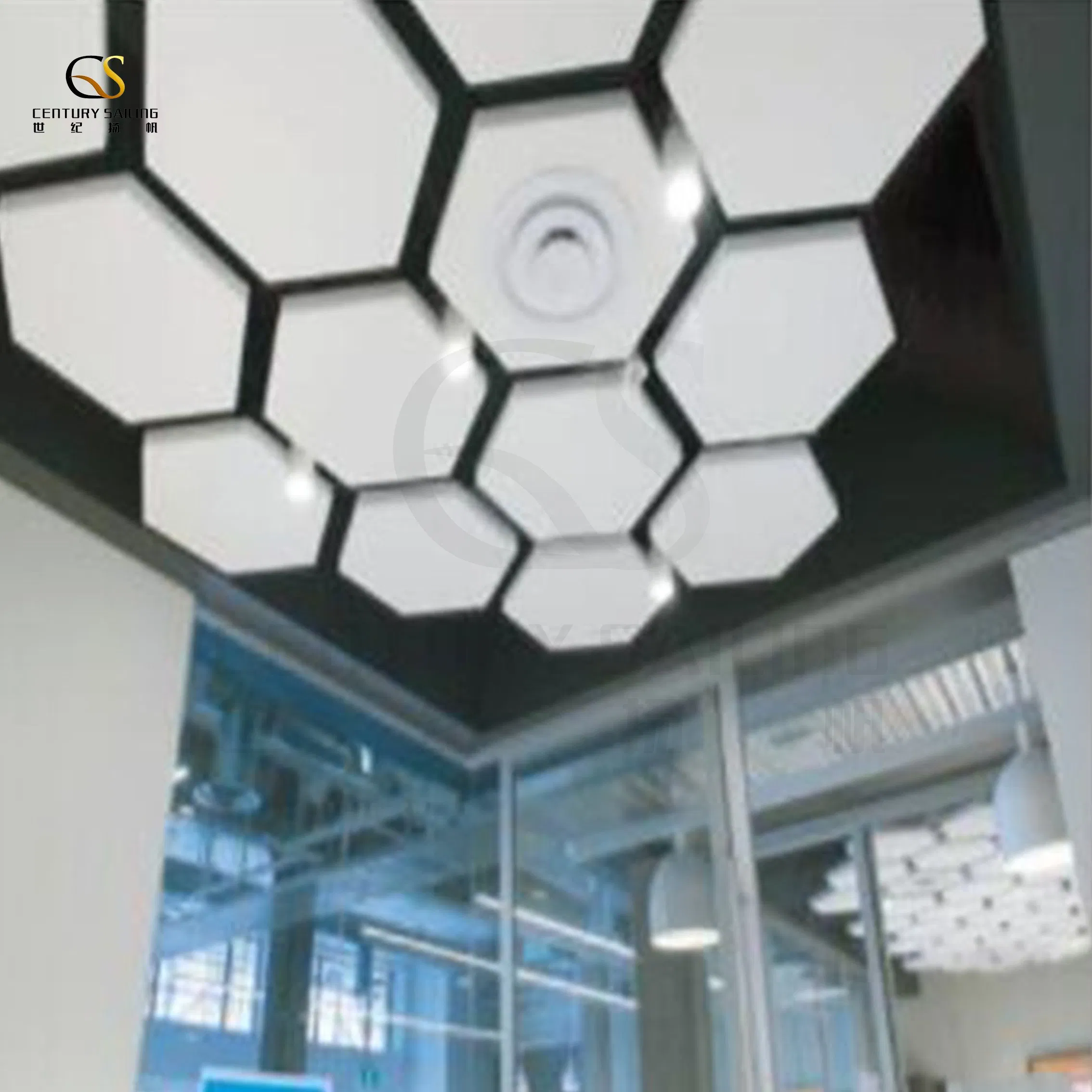 High Strength Fiberglass Acoustic Clouds Hexagon Sound Absorption Ceiling Panels