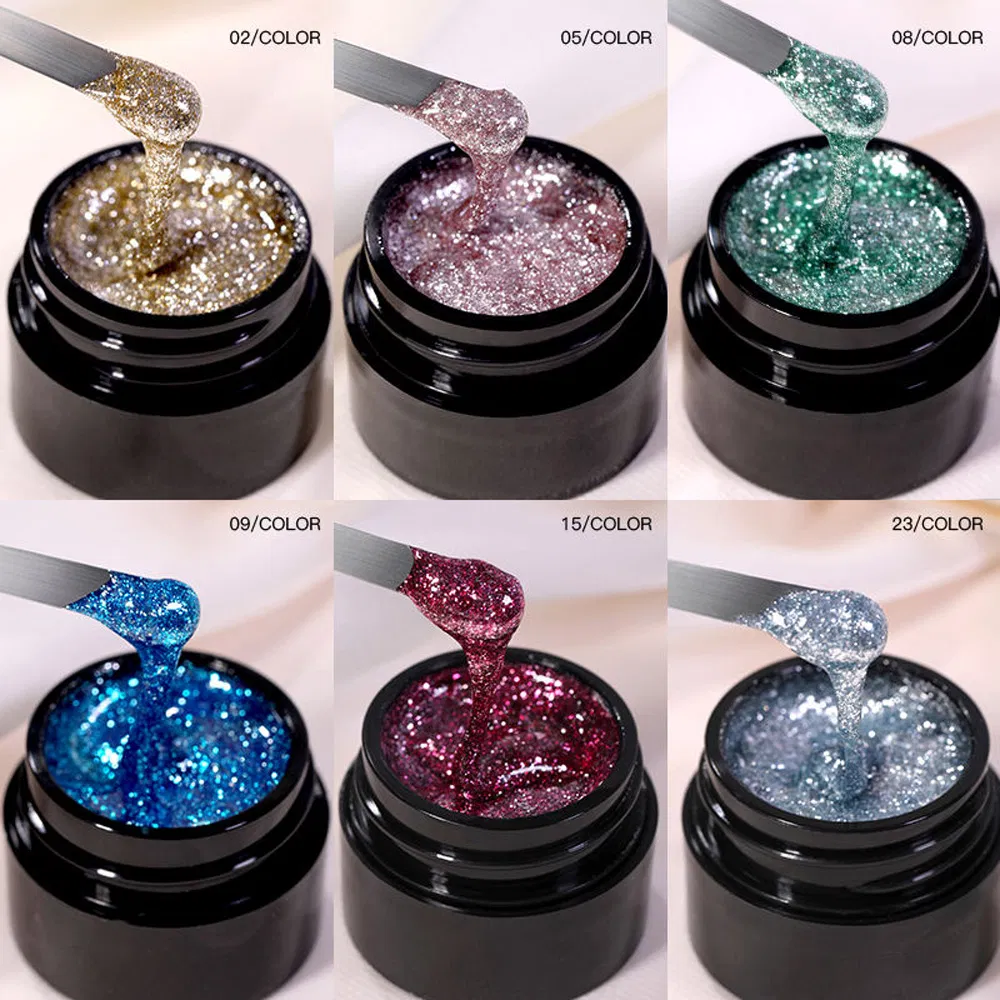 Glitter Shinning Manicure Product Wholesale Platinum Christmas Disco Builder Extension UV Nail Art Gel