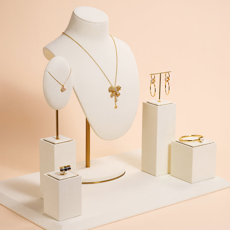 Luxury White Showcase Display Set Jewelry Display Set Ndis-109