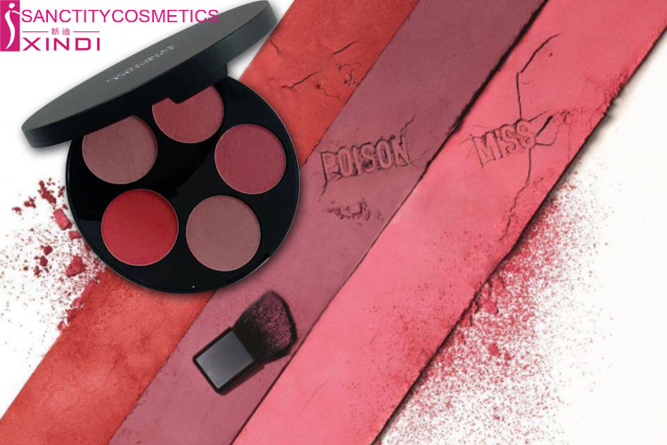 Round Case Prival Label 5 Color High Pigment Creamy Blusher