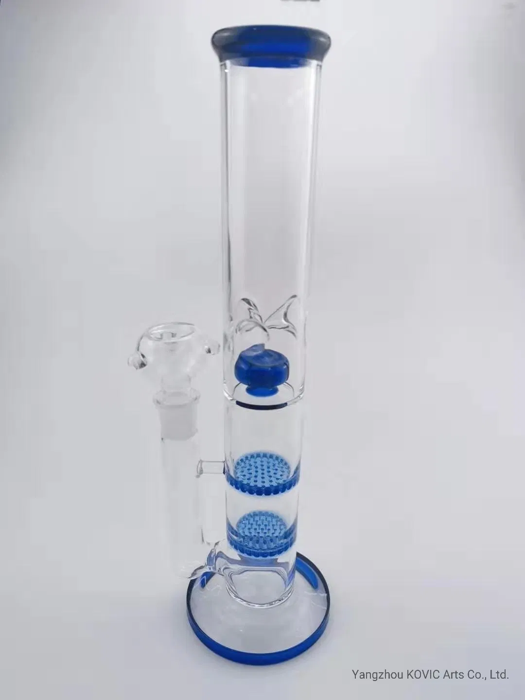 Blue Glass Pipes Water Pipes Two Honey Comb Perk Hookah Shisha