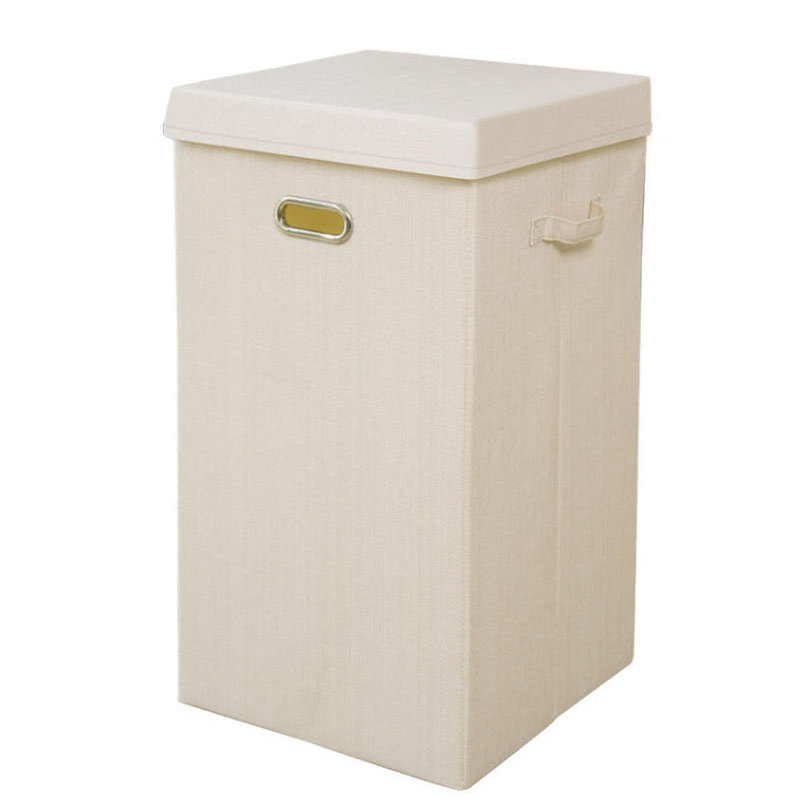Household Item Foldable Closet Laundry Hamper Basket with Lid