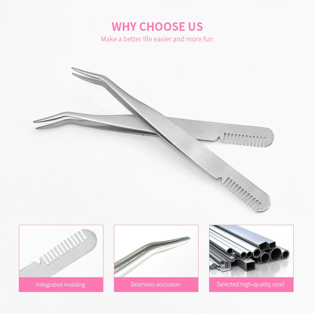 New Portable Eyelash Tweezers False Eyelash Applicator Tool False Eyelash Applicator with Comb