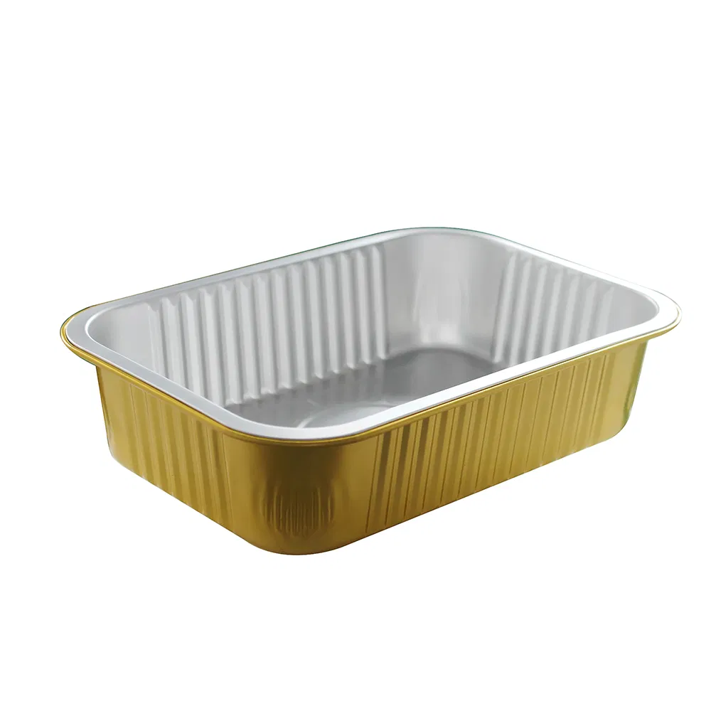 Fast Food Disposable Divided Aluminum Foil Container Food Packing Takeaway Foil Meal Bowl Containers