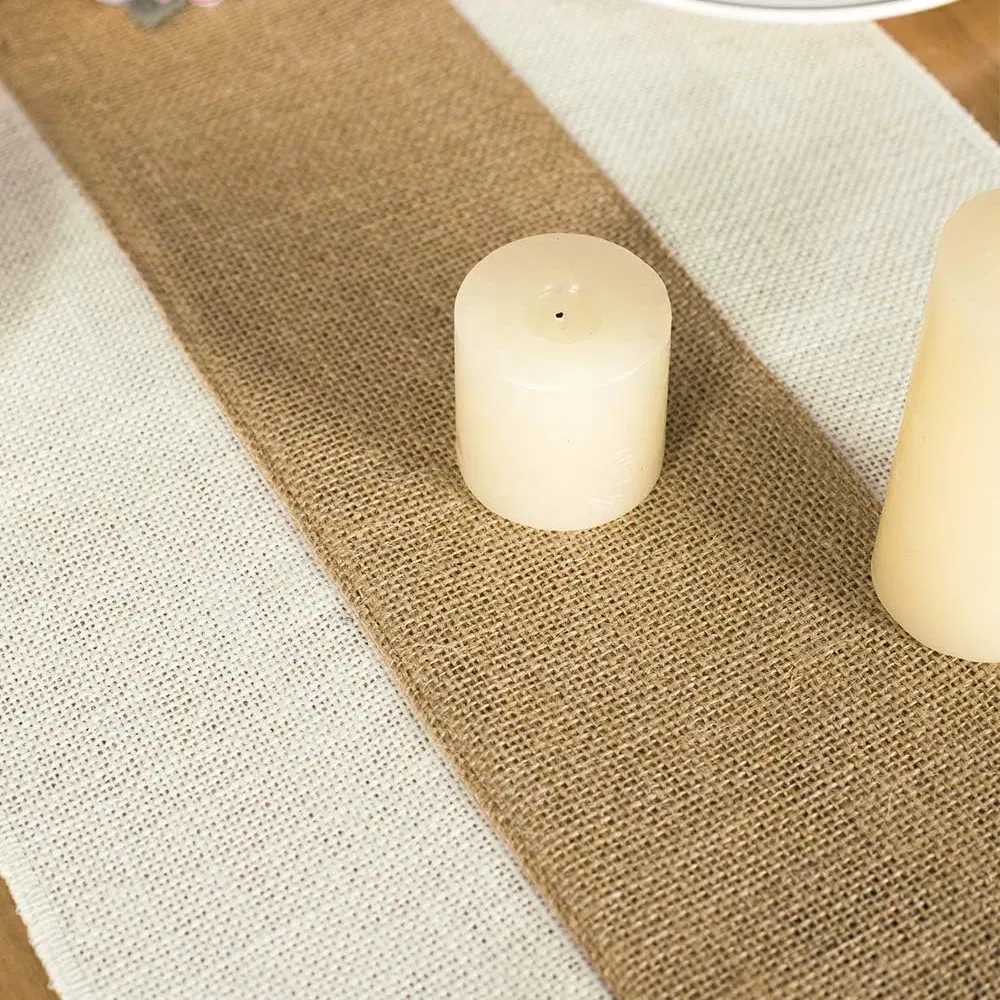White Natural Home Decoration Burlap Table Runner
