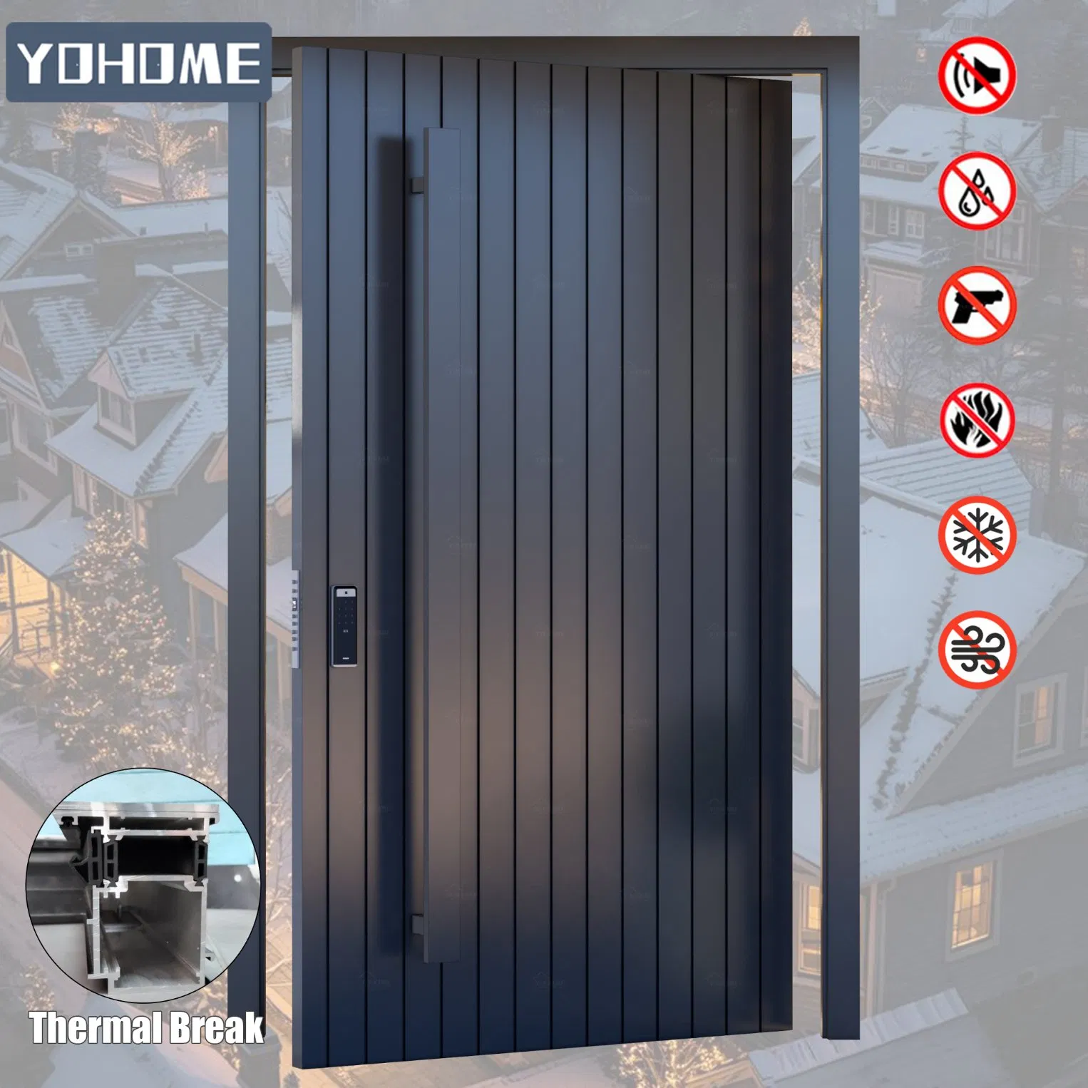 Металлические поворотные двери Yohome для дома