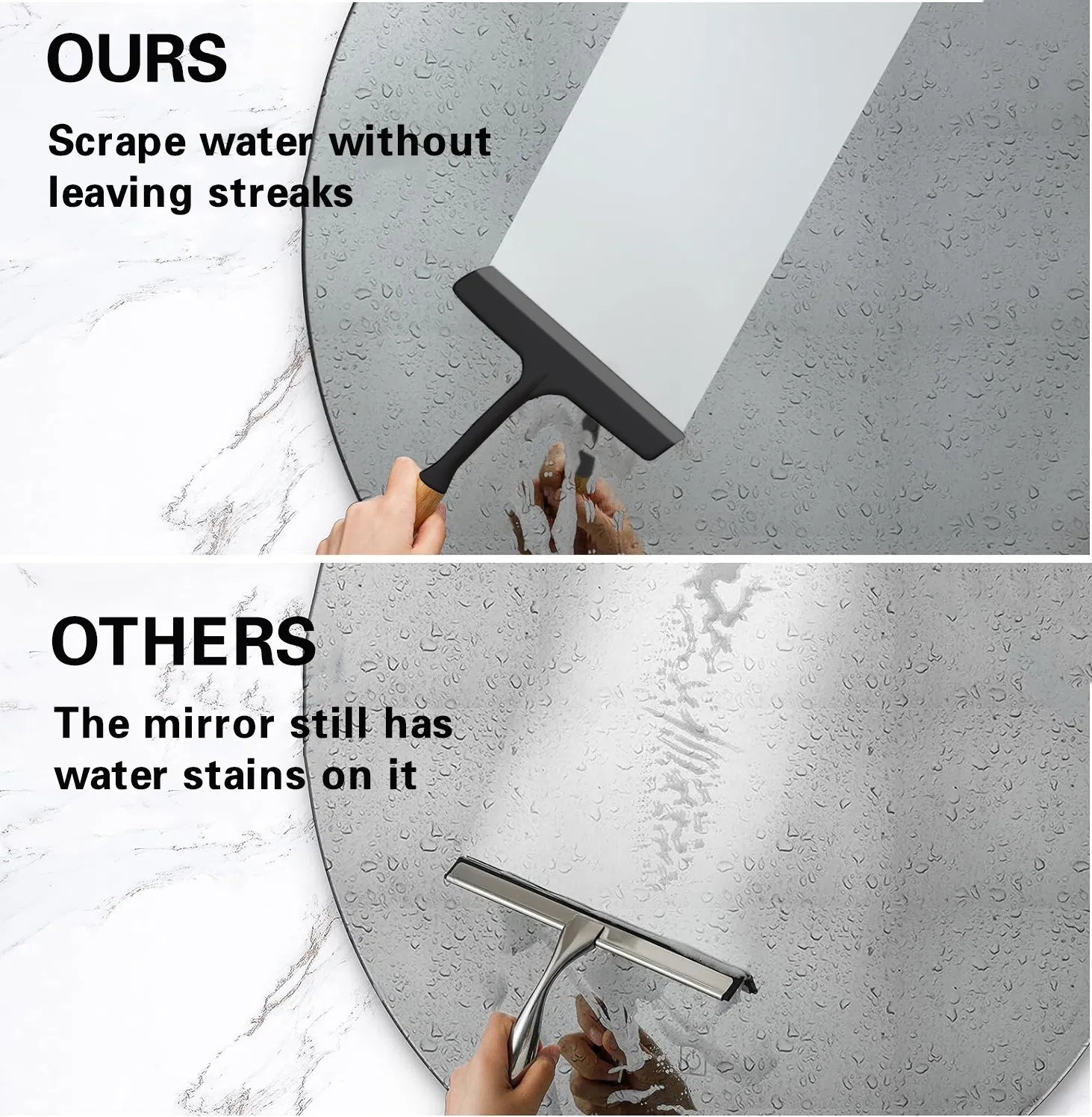 Hand Mini Eco-Friendly Wooden Handle Window Squeegee with Hanging Sling