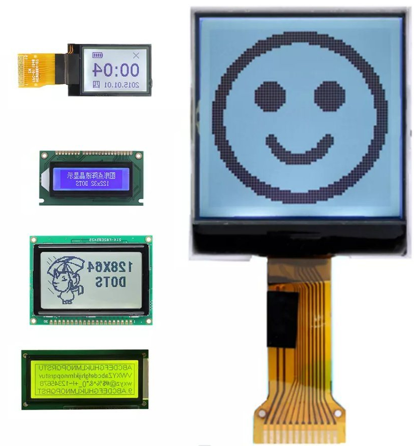 128X64 16X2 128X32 240X160 20X2 20X4 256X128 320X240 Character Segment Monochrome Cog COB LCD Display