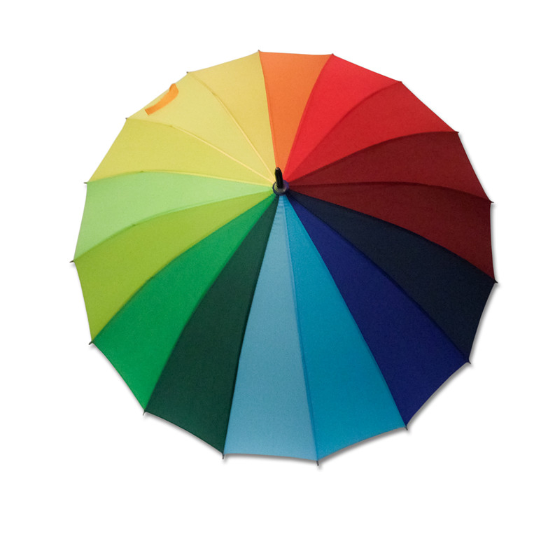 High Quality Factory OEM 24 Inch 16 Ribs Rainbow Straight Golf Umbrella