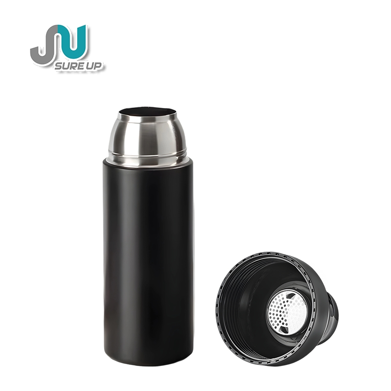 Stainless Steel Vacuum Thermos Cup 500ml One-Button Open with Tea Strainer