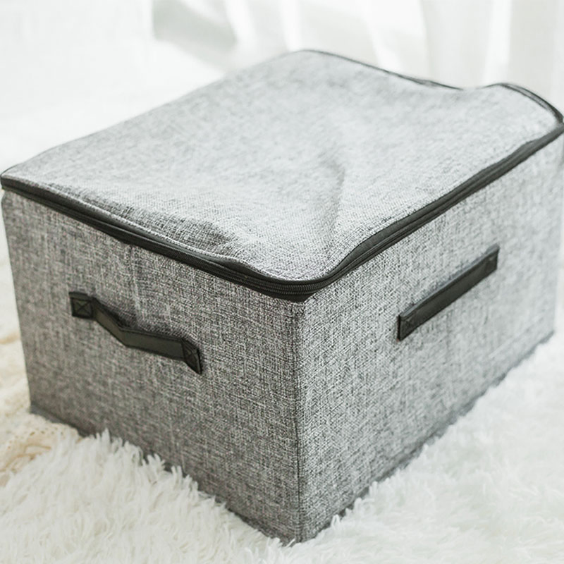 Fabric Storage Box for Clothing with Lid Home Linen Type Cloth Spun