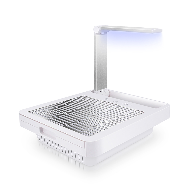 Luxury Touch Screen Nail Dust Collector with Foldable Flash Cure Lamp Light for Nail Station