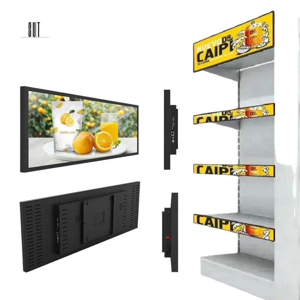 27 Inch Wide LCD Shelf Screen for Digital Signage Equipment