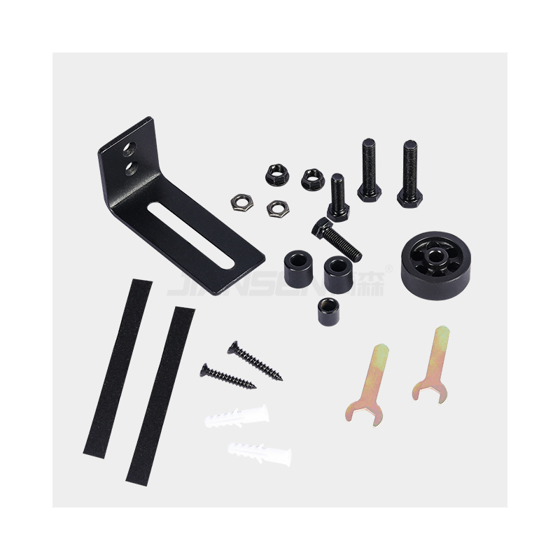 Adjustable Heavy Duty Black Floor Door Guides Flush Flat Bottom Design Black Carbon Steel Roller Floor Guide for Sliding Barn Door