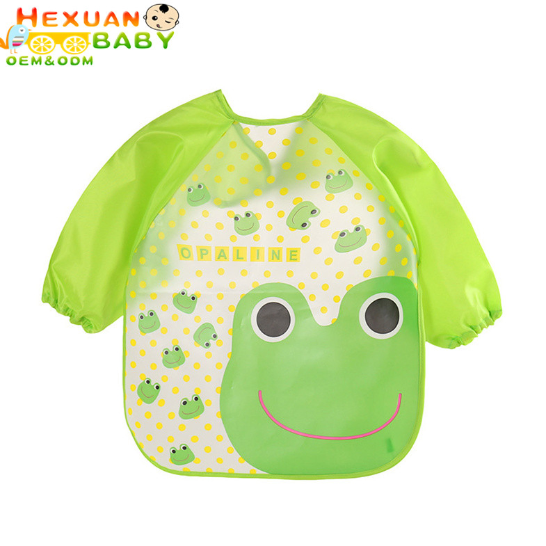 Waterproof Cartoon Bibs for Infants - Long Sleeve Baby Apron