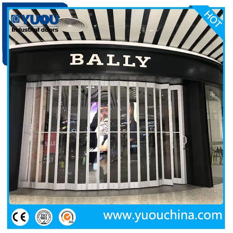 Top Commercial Transparent 24 Hours Shop-Window Polycarbonate Folding Door for Shop