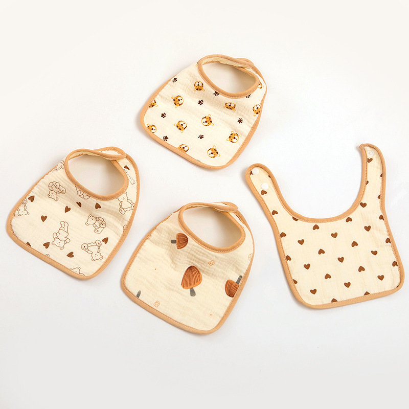 New Water-Absorbent Anti-Dirty Anti-Spit Baby U-Type Cotton Gauze Dental Bibs