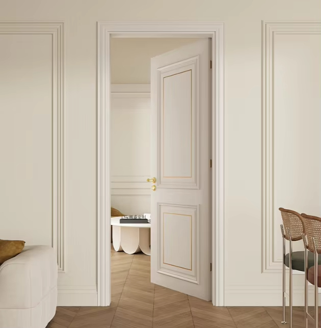 Modern Indoor Wood Door for Bedroom Finished Surface Waterproof Feature for Hospital and School Application